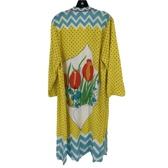 Vera for Anthropologie Bouquet Kimono Robe Open Front Cover Up One Size - Picture 2 of 12